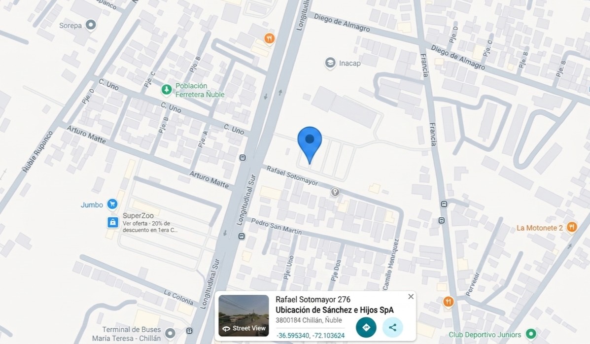 Mapa de ubicación de Sanchez e Hijos